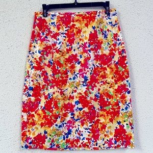 NWOT METROSTYLE floral knee length cotton skirt